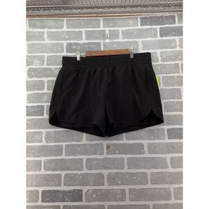 Vively Womens XL Black 2-in-1 Running Shorts Athletic Gym Pockets RN 48711